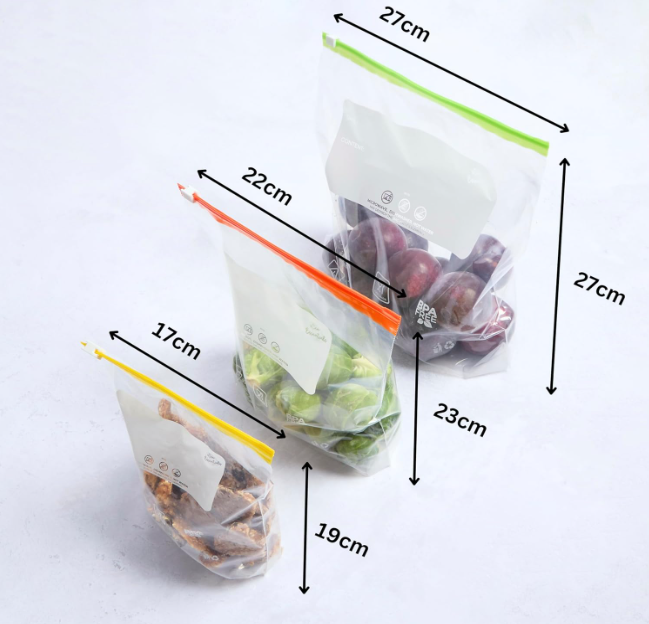 Reusable Ziplock Food Storage Bags (50PCS) – Leakproof, BPA Free & Reusable