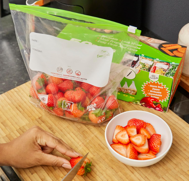 Reusable Ziplock Food Storage Bags (50PCS) – Leakproof, BPA Free & Reusable